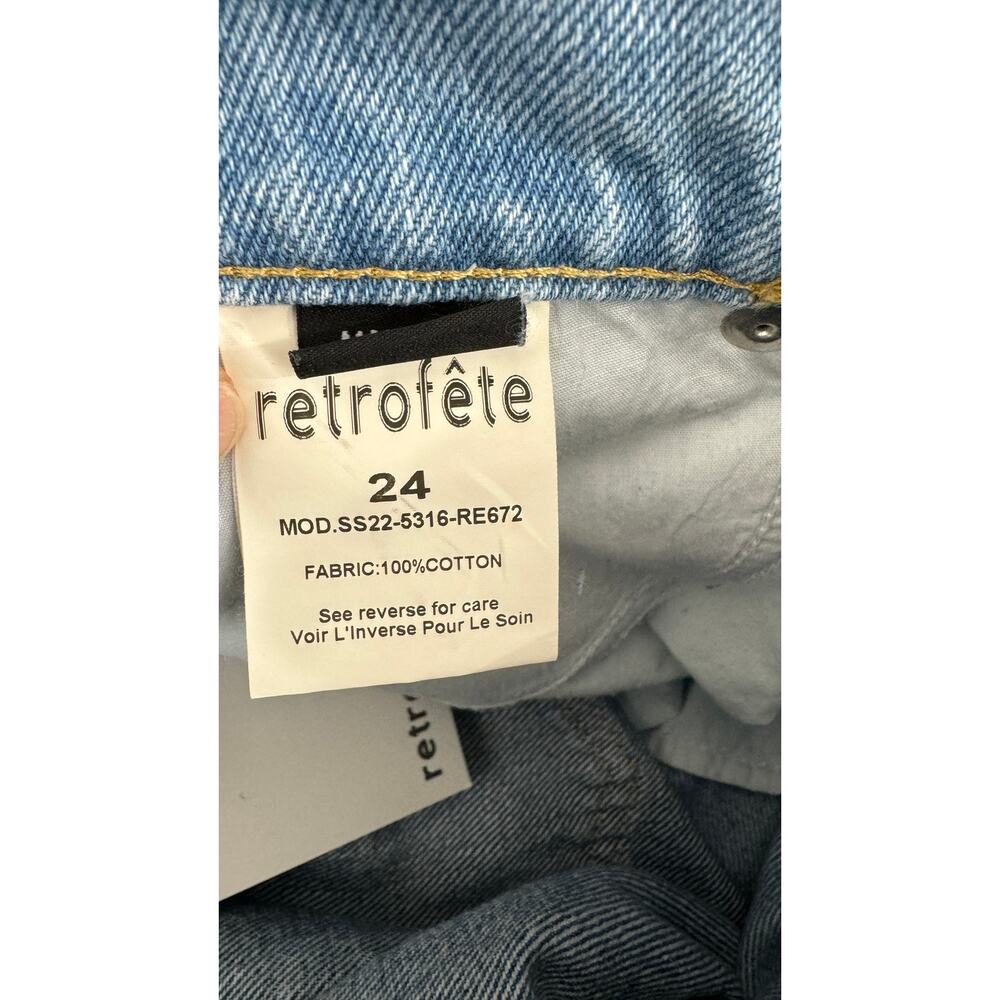 Retrofete Maggie Denim Jean Two Tone Laguna Womens Size 24 New Distressed - Picture 11 of 13